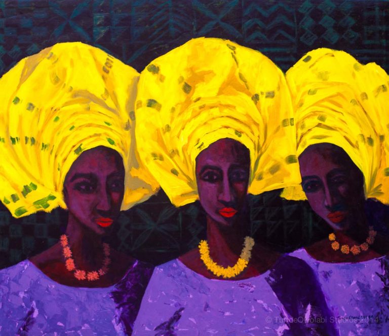 Aso Ebi Bella -- acrylic and oil on canvas
